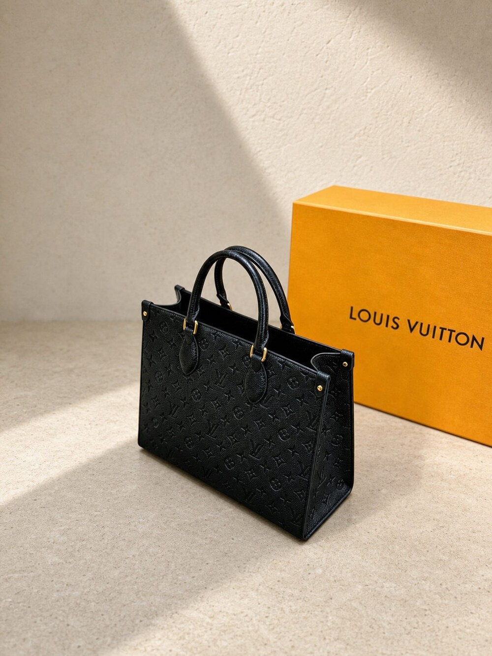 Louis Vuitton Black Monogram Empreinte OnTheGo Leather Tote Bag - Picture 2 of 5